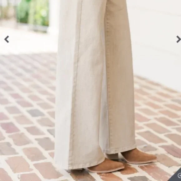 Divided H&M Cream Wide Leg Jeans | High Waist Neutral Denim | Women’s 8 (Fits 6) - Picture 2 of 12